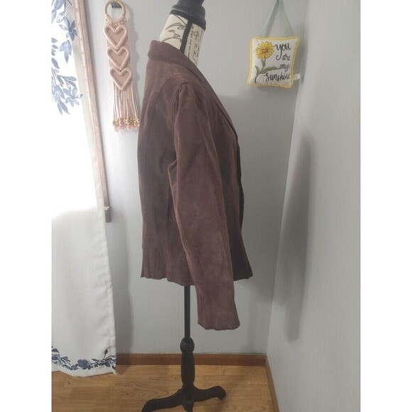 Newport News Suede Leather Jacket Zip Front Western CowGirl Women's 18 Brown 90s - Picture 9 of 16